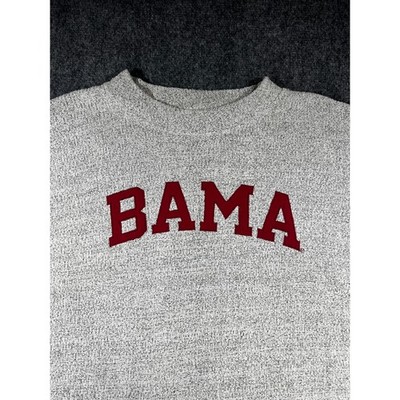 Alabama Crimson Tide BAMA Knit Crewneck Sweatshirt Gray Large