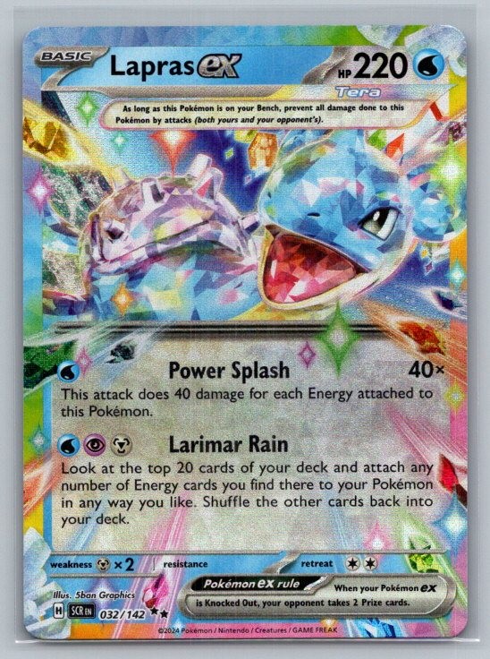 Lapras ex 32/142 Double Rare Stellar Crown Pokemon Holo Near Mint
