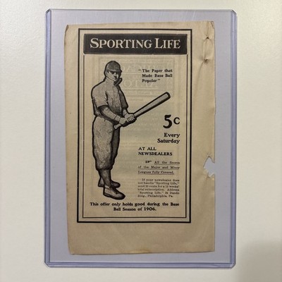 1906 John McGraw Sporting Life & Chicago/Alton Railway Ad Rare Baseball Antique