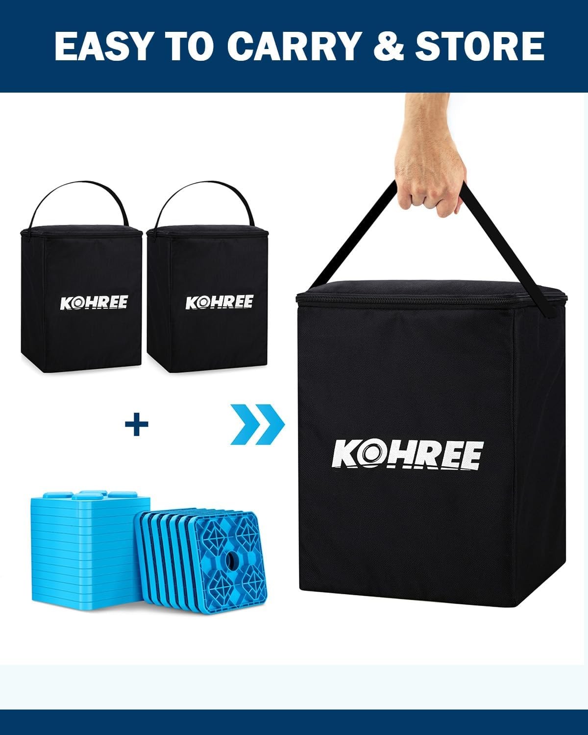 Heavy Duty RV Leveling Blocks, 20 Pack Camper Leveling Blocks with Storage Bag,