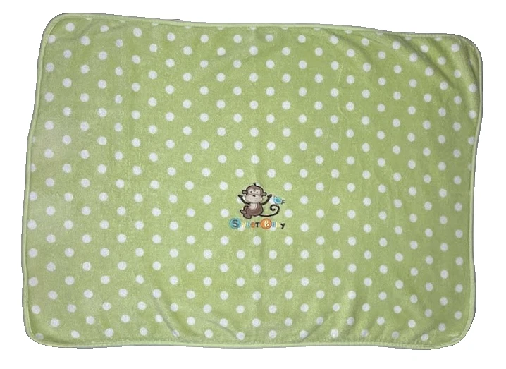 Garanimals Green Polka Dot Monkey Sweet Baby Blanket Fleece Bird Unisex Walmart - Image 2 of 3