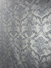 Duvet Cover Queen Reversible Damask Print Gray/Green