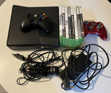 XBOX 360 S Slim 250GB Console In Black + 8 Games + 2 Controllers Bundle