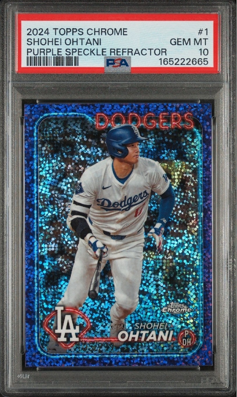 2024 TOPPS CHROME #1 SHOHEI OHTANI PURPLE SPECKLE REFRACTOR /299 - PSA 10 GEM 🔥