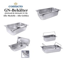 GN-Behälter Gastronormbehälter Edelstahl (Contacto) - Alle 6 Modelltypen wählbar