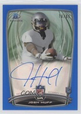 2014 Bowman Rookie Chrome Refractor Blue Border 76/99 Josh Huff #93 Auto i6j