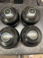 Henselite Super-Grip Lawn Bowls Set of 4 Black Size 6 SUPER-GRIP Model