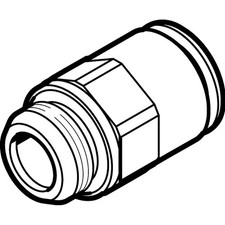 2PC FESTO CORPORATION NPQM-D-G14-Q6-P10 Fitting, straight, nkl pl brass, air, G