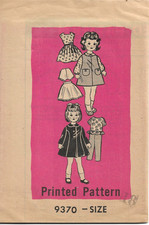 Vintage Mail Order Pattern to Make 4 Outfits for 18" Girl Dolls - 9370 1960s