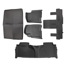 All-weather Floor Mats For Chevrolet Suburban Yukon Xl 2021-2025 Black Tpe