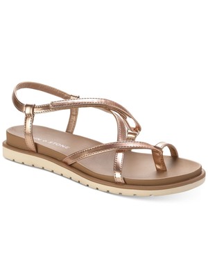SUN STONE Womens Pink Toe Loop Juune Round Toe Gladiator Sandals Shoes 8 M