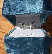 Vintage NIB 925 Sterling Silver CZ Nanette Lepore Earrings 1/2"D
