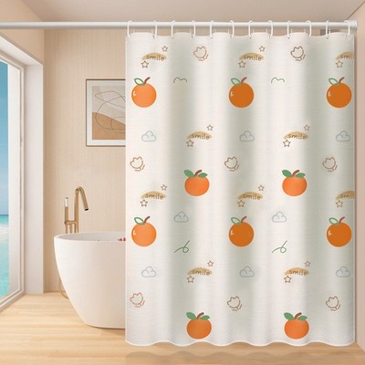 Duschvorhang Polyester Textil / PEVA 180x200 cm Badewannen Vorhang inkl. Haken