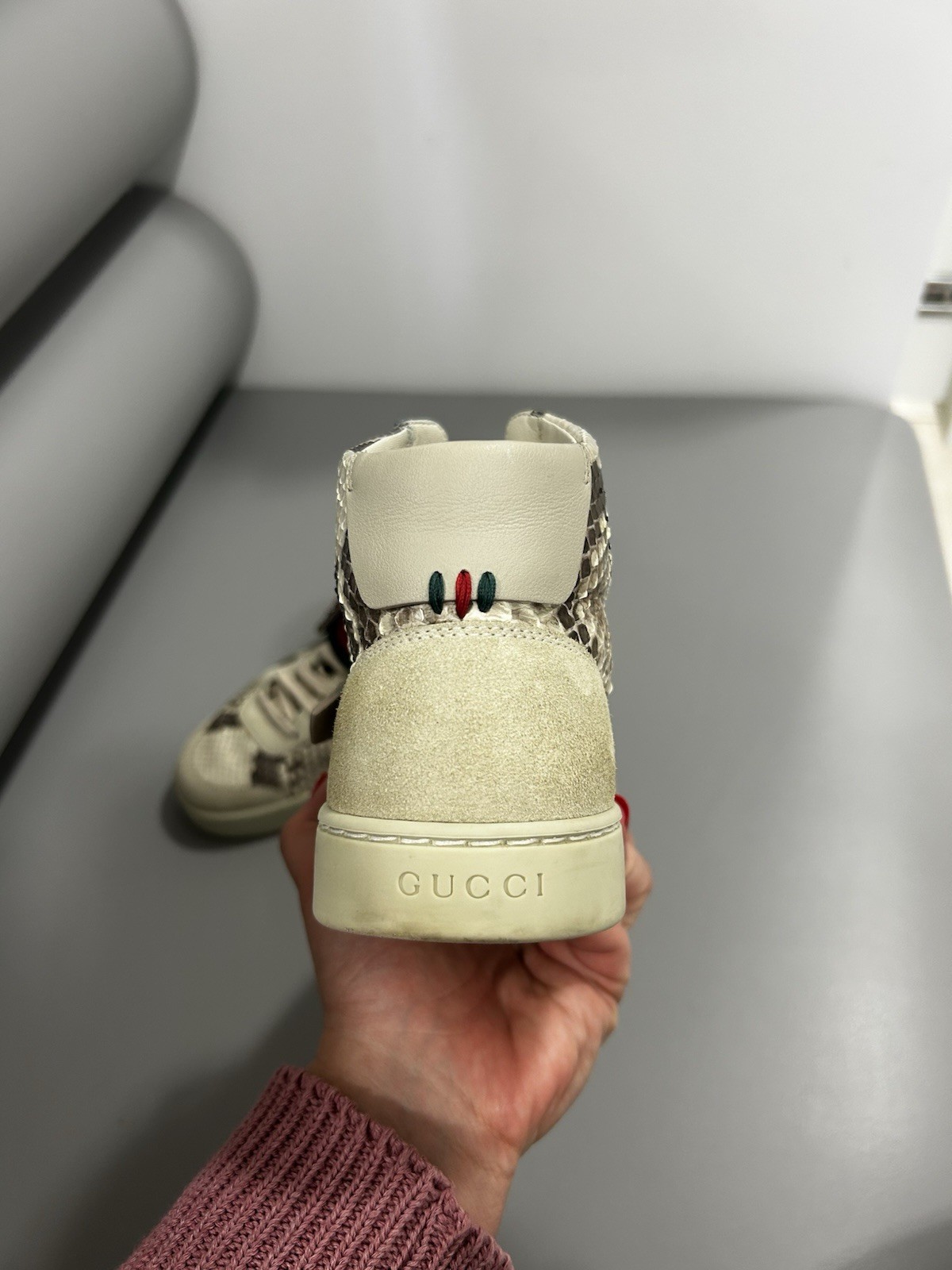 Men’s Preloved Gucci Python High Top Trainers Siz… - image 12