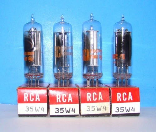 35W4 NOS AA5 RCA radio audio vintage amplifier vacuum tubes 4 valves tested 35W4