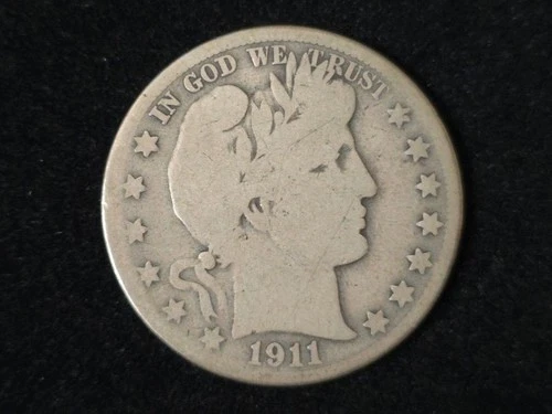 1911-S Barber Silver Half Dollar Good+ 130217