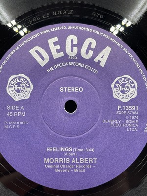 Morris Albert 45 RPM - Feelings/Memories  RCA GB-10937 1974