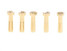 5pcs 4mm Bullet Male Banana Connectors Metal Gold Plated Electronics Japan 11z