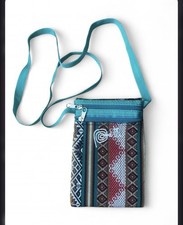 Small Peruvian Woven Crossbody Bag - Marca Peru Spiral Logo Boho Andean Ethnic