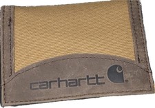 NEW Carhartt Mens Nylon Leather Duck Trifold ...
