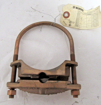 Burndy GAR2129 Ground Clamp, 2/0 to 250MCM AWG Ground Wire 3-1/2'' - 4'' Pole Pipe