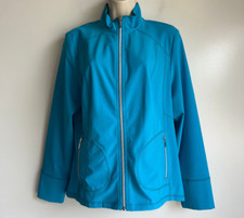 CHICO'S Zenergy Golf Neema Performance Zip Jacket Blue Size 1 US Size 8