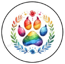 RAINBOW PAWPRINT PAW DOG CAT ENVELOPE SEALS LABELS STICKERS PARTY FAVORS