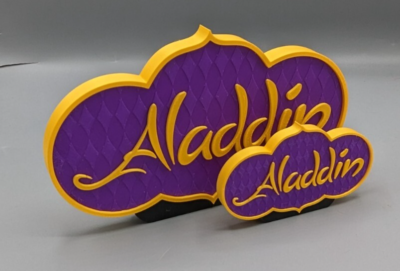 Aladdin - 200mm wide -3d Printed logo for desk or wall.* | eBay