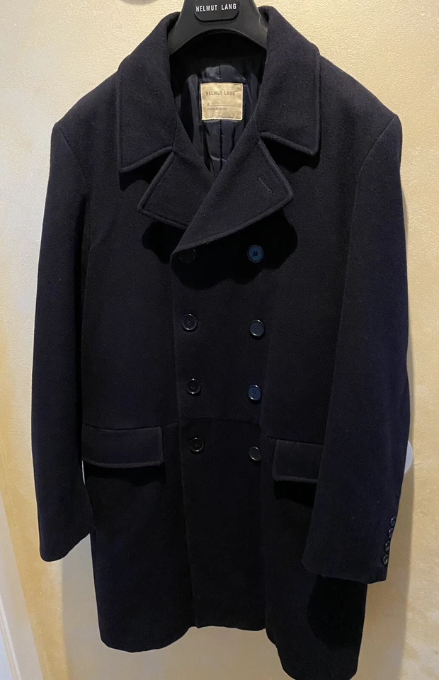 Helmut Lang Vintage Archive  Pea Coat Caban Double Breast Coat Tg 46 It  - Imagen 3 de 4