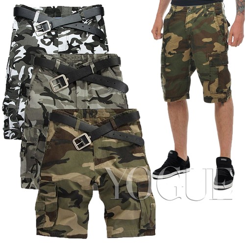 Linea Uomo Pantaloni Larghi Stile Militare Mimetico Camouflage Pantaloni  Corti con Tasconi Bermuda lavoro Esercito Loose | eBay