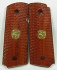 New, Wood Checkered Grips for Colt 1911 Compact,Officer