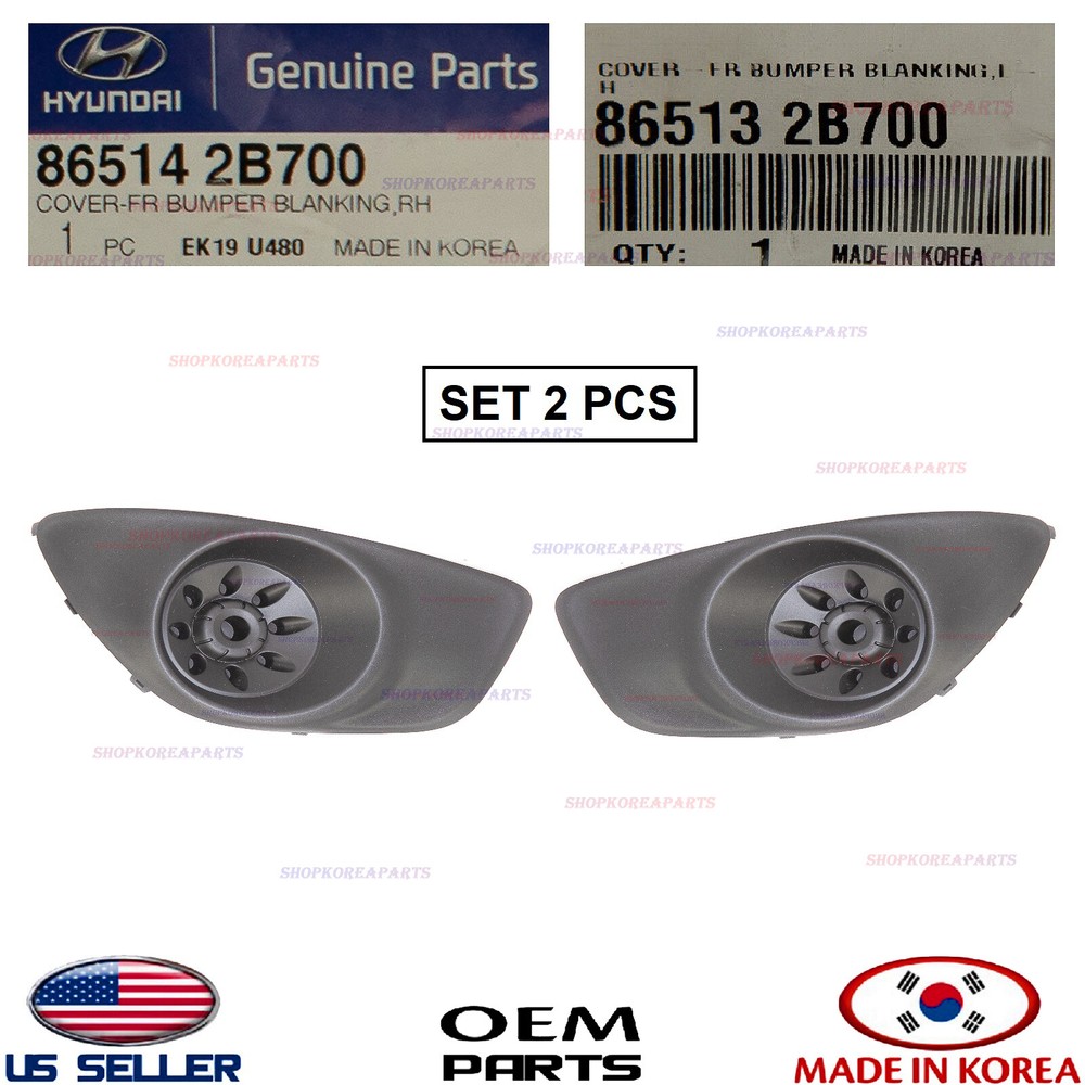 Genuine OEM Hyundai Santa Fe 2010-2012 Front Bumper Fog Light Cover Set Right Left  