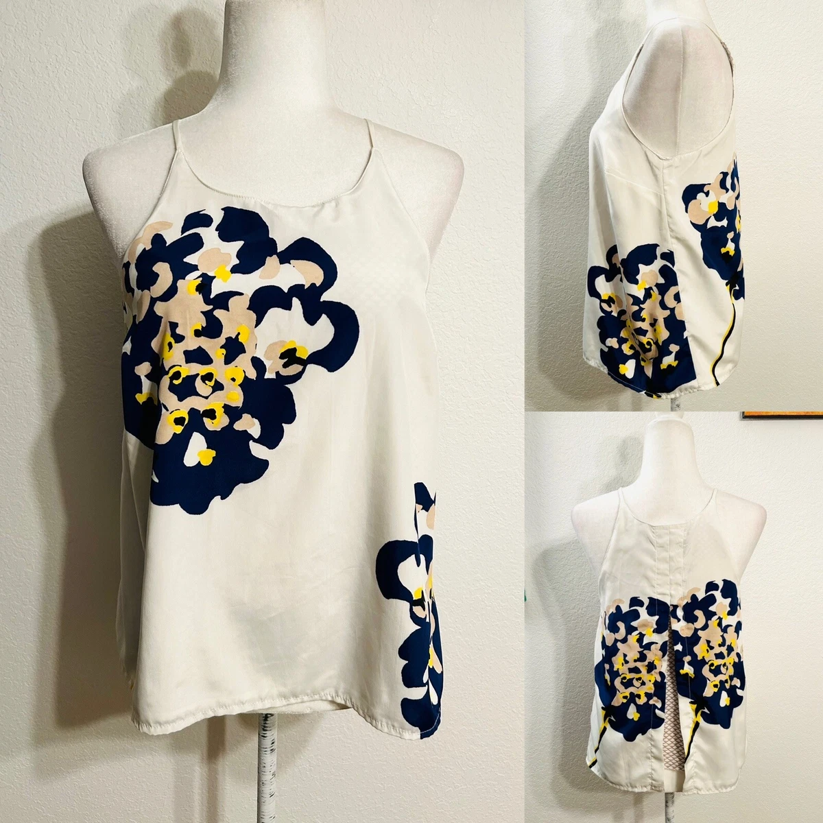 Porridge Anthropologie Floral Layered Split Back Swing Camisole