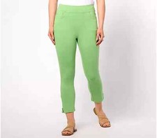 Belle by Kim Gravel Crop Perfct Ponte Pants-Grass Green-Petite 8 A640319 NEW