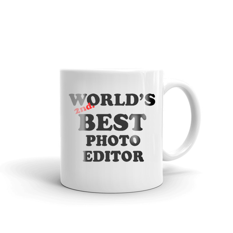World's 2nd Best Photo Editor Coffee Tea Ceramic Mug Office Work Cup Gift
