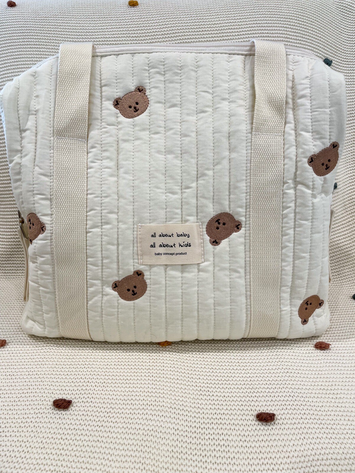 Large Baby Bear Diaper Bag Organizer with Multiple Pockets-image