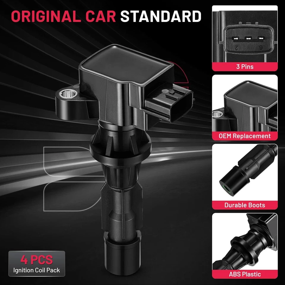 Paquete de 4 bobinas de encendido UF540 para Mazda 3 2006-2009 2,3 L L4 Foto 2 de 4