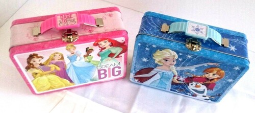 DISNEY 5 PRINCESSES & FROZEN JEWELED TIARAS LUNCH BOX by The Tin Box Co - NEW - Picture 2 of 10