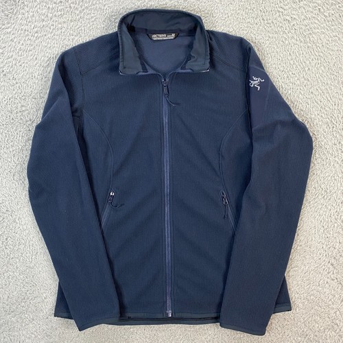 Arc'teryx Delta Jacket Womens Small Waffle Knit Grid Fleece Full Zip Blue