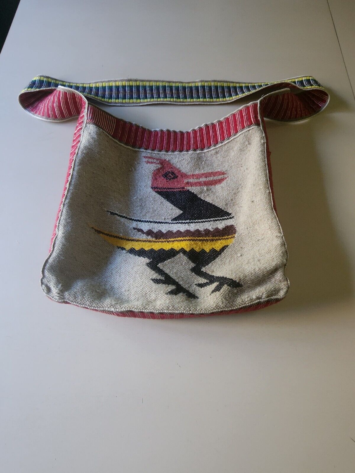 Bird Woven Textile Shoulder Bag, Vintage Sling Ba… - image 1