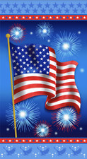 Patriotic American Flag Fabric 24" Panel Stars  Stripes Forever Cotton Studio E