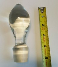 Solid 5" Clear Glass Stopper Bottle Top Graduated 4 7/16 - 4" Diameter 1 1/8"