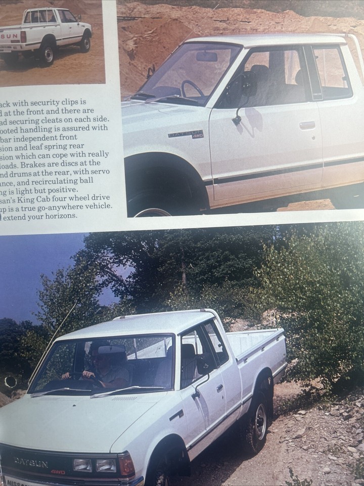 The Datsun 4WD King Cab Pickup Car Sales Info Brochure Collectable 1983