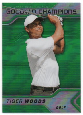 2023 Upper Deck Goodwin Champions Platinum Rainbow Green #P2 Tiger Woods 1:120
