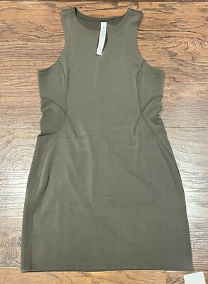 NEW Women Lululemon Ribbed Softstreme Slim-Fit Tank Dress Army Green Size 12 | eBay NEW Women Lululemon Ribbed Softstreme Slim-Fit Tank Dress Army Green Size 12 | eBay