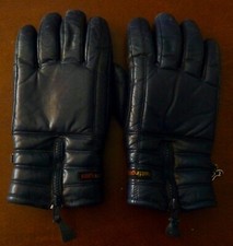 HOTFINGERS Genuine Leather Winter Sports NAVY BLUE GLOVES Size Medium