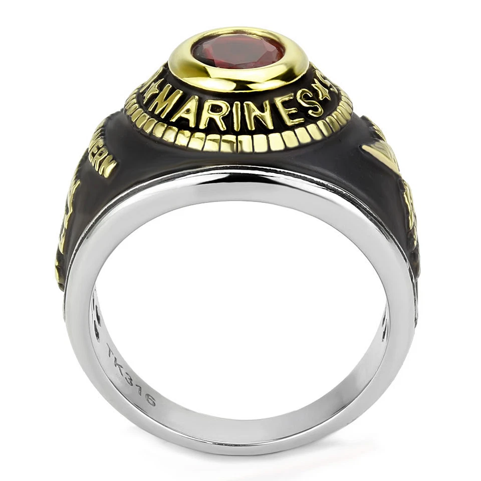 US Marines Acero Inoxidable Oro Negro Rojo USMC Estados Unidos EE. UU. ANILLO EE. UU. Vendedor de EE. UU. Foto 4 de 4