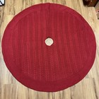 48-inch Red Cable Knit Tree Skirt