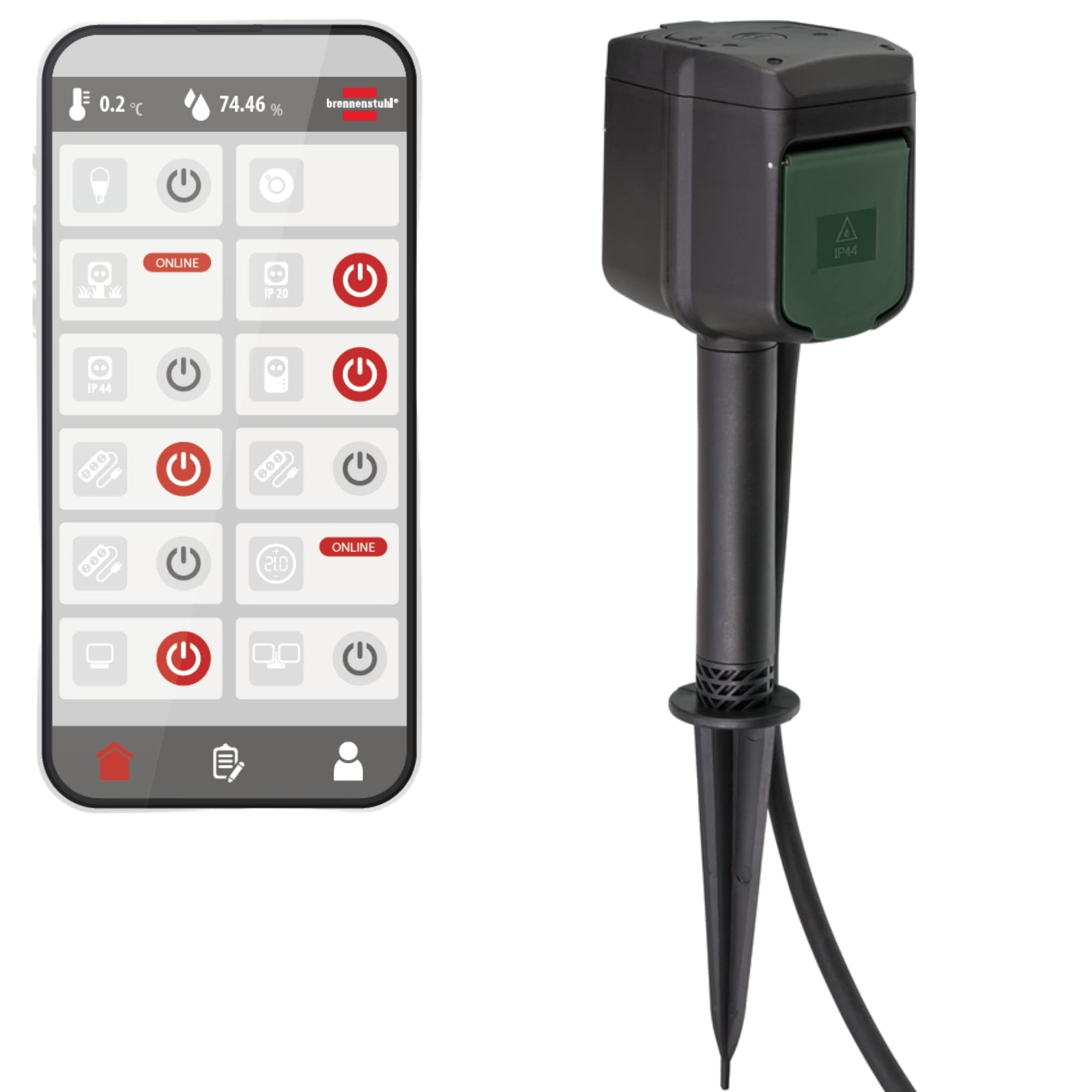 brennenstuhl Connect 2-fach 3 m ErdspieB WLAN-Stec NUOVO