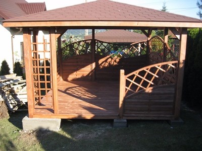 Holzpavillon Mit Holzboden Gartenlaube 300x300 350x350 Neu Ebay